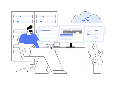 DevOps cloud engineer abstract concept vector illustration.