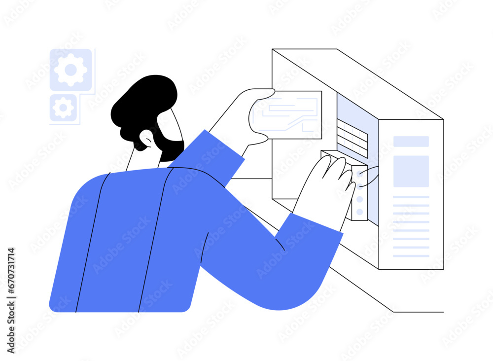 Wall mural computer hardware engineer abstract concept vector illustration.