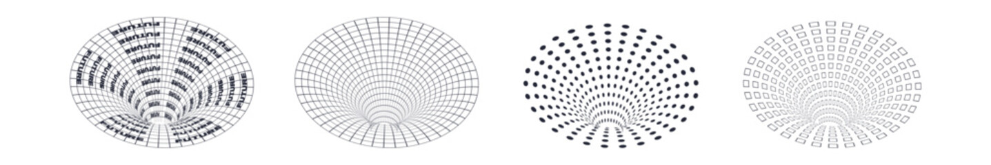 Trendy geometric shapes with text. 2000s style elements for posters, stickers, web, clothes, etc.