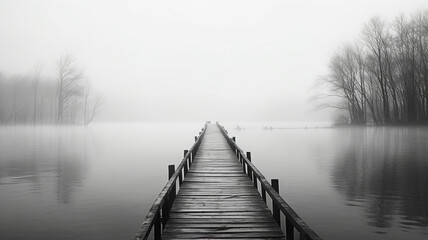 beautiful landscape with a lake in the morning