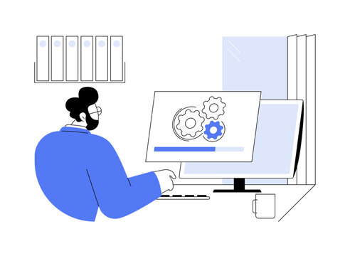 Software installation abstract concept vector illustration.