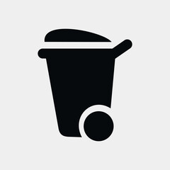 vector simple trash can icon isolated on white background