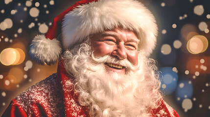 Fototapeta na wymiar Smiling Christmas Santa Claus Holiday concept campaign