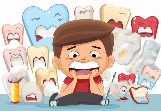 desenho representando dor de dente 