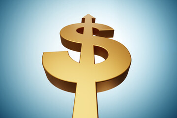 Symbol of american dollar - 3d rendering