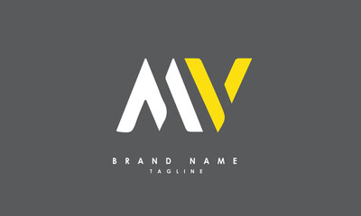 MV Alphabet letters Initials Monogram logo VM, M and V