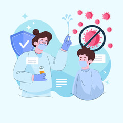 Obraz premium Blood test science health on blood donor help. Doctors study and examination health people medicine aid. Vector illustration