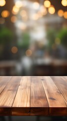 Rustic Wooden Table with Blurred Background