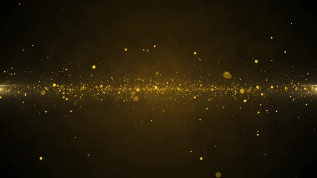 Fondo con part&iacute;culas circulares, en movimiento frontal, color dorado