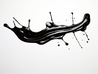 black paint splash on white background
