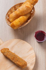 Traditional Venezuelan food tequeños stuffed with cheese