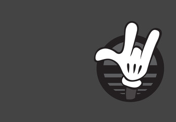 cartoon hand rock 