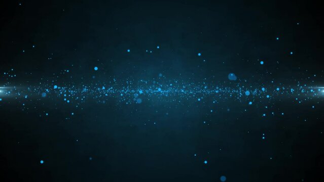 Fondo con part&iacute;culas circulares, en movimiento frontal, color azul