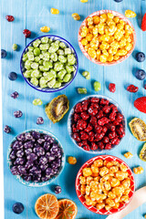 Colorful Sugared Chocolate Dragee. Sweet snack.