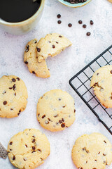 Homemade delicious chocolate chip cookies.