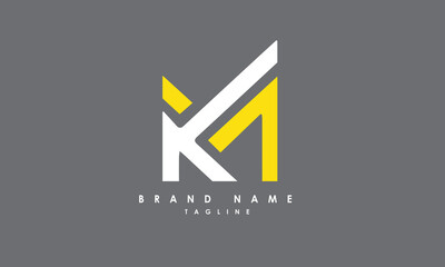 KM Alphabet letters Initials Monogram logo MK, K and M