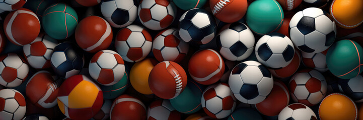 Abstract collection of different sports balls