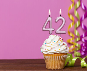 Birthday Cake With Candle Number 42