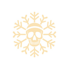 winter  white skull as snowflake