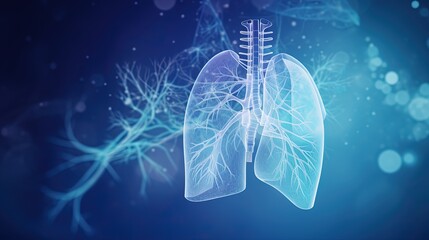 Futuristic medical research for lungs health care - obrazy, fototapety, plakaty