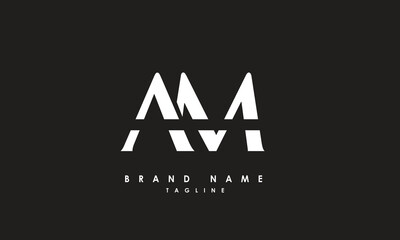AM Alphabet letters Initials Monogram logo MA, A and M
