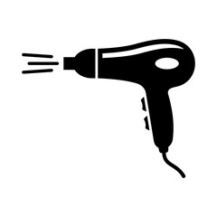 Hair dryer icon. Vector icon isolated on white background.