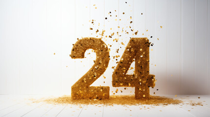 new year 2024 on white background