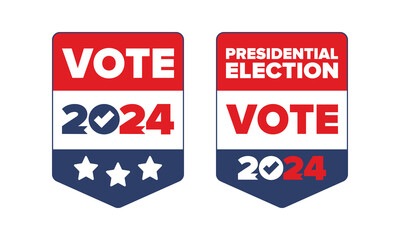 Presidential Election 2024 in United States. Vote day, November 5. US Election. Patriotic american element. Poster, card, banner and background. Vector illustration