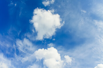 Blue sky with clouds background.