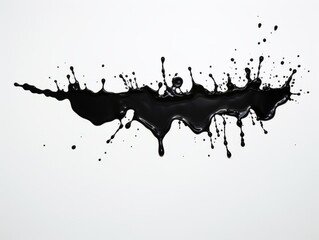 black paint splash on white background