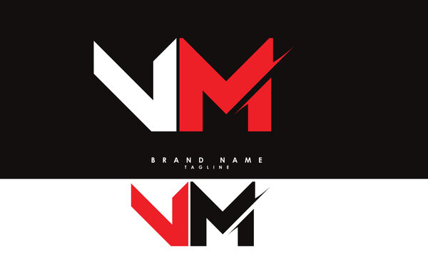 VM Alphabet letters Initials Monogram logo MV, V and M