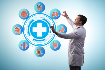 Telemedicine concept with medical elements