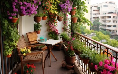 A beautiful balcony garden