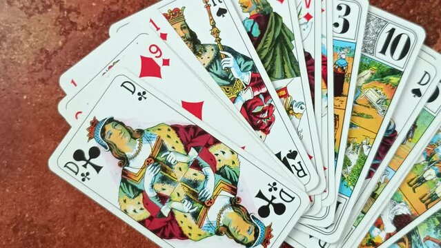 cartes de jeu de tarot, en gros plan