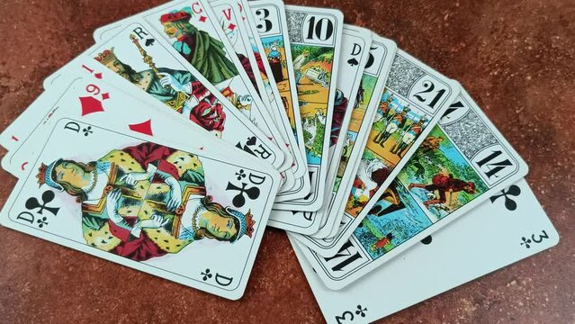 cartes de jeu de tarot, en gros plan