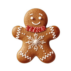Christmas gingerbread on transparent background generative ai 