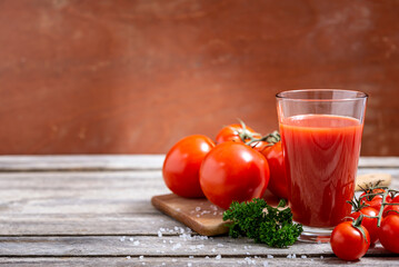 Tomato juice in the glass