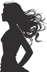Glamour woman stencil. Beautiful lady silhouette isolated on white, female waist back shape body