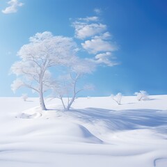 "Experience the serene beauty of winter with Nature's Silent Elegance, a captivating winter landscape." Generativ ai.