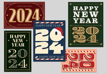 Detailed Typographic New Year's Posters