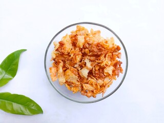 bowl of corn. spicy and sweet corn chips. crushed corn chips.