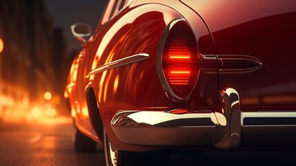 a luxury automobile's taillight, in a cinematic atmosphere