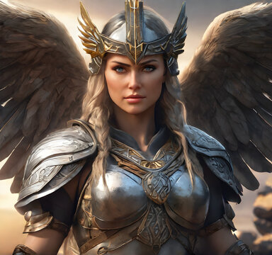 Valkyrie - Guardian of the Fallen Warriors in Valhalla. generative AI