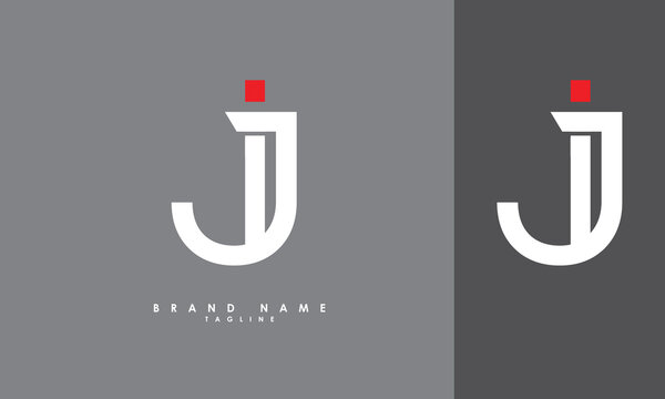 IJ Alphabet letters Initials Monogram logo JI, I and J