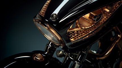 Gracefully capture the brilliance of a high-end bike's lighting details, a reflection of luxury