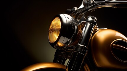 Gracefully capture the radiant charm of a high-end bike's headlights, a symbol of luxury