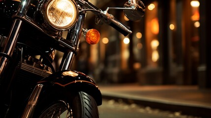 In the glow of luxury, witness the captivating allure of a bike's opulent headlights