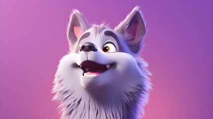 Adorable Wolf Portrait Wallpapers on Soft Gradient Background