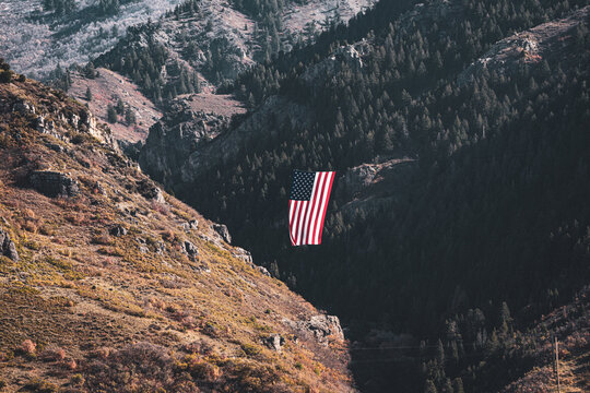 American Flag flying over Coldwater Canyon