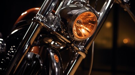 the radiance of luxury with a close-up view of a bike's opulent lighting